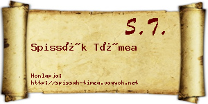 Spissák Tímea névjegykártya